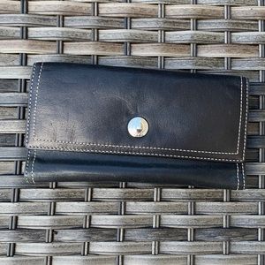 Black Soft Leather Coach Envelope Wallet